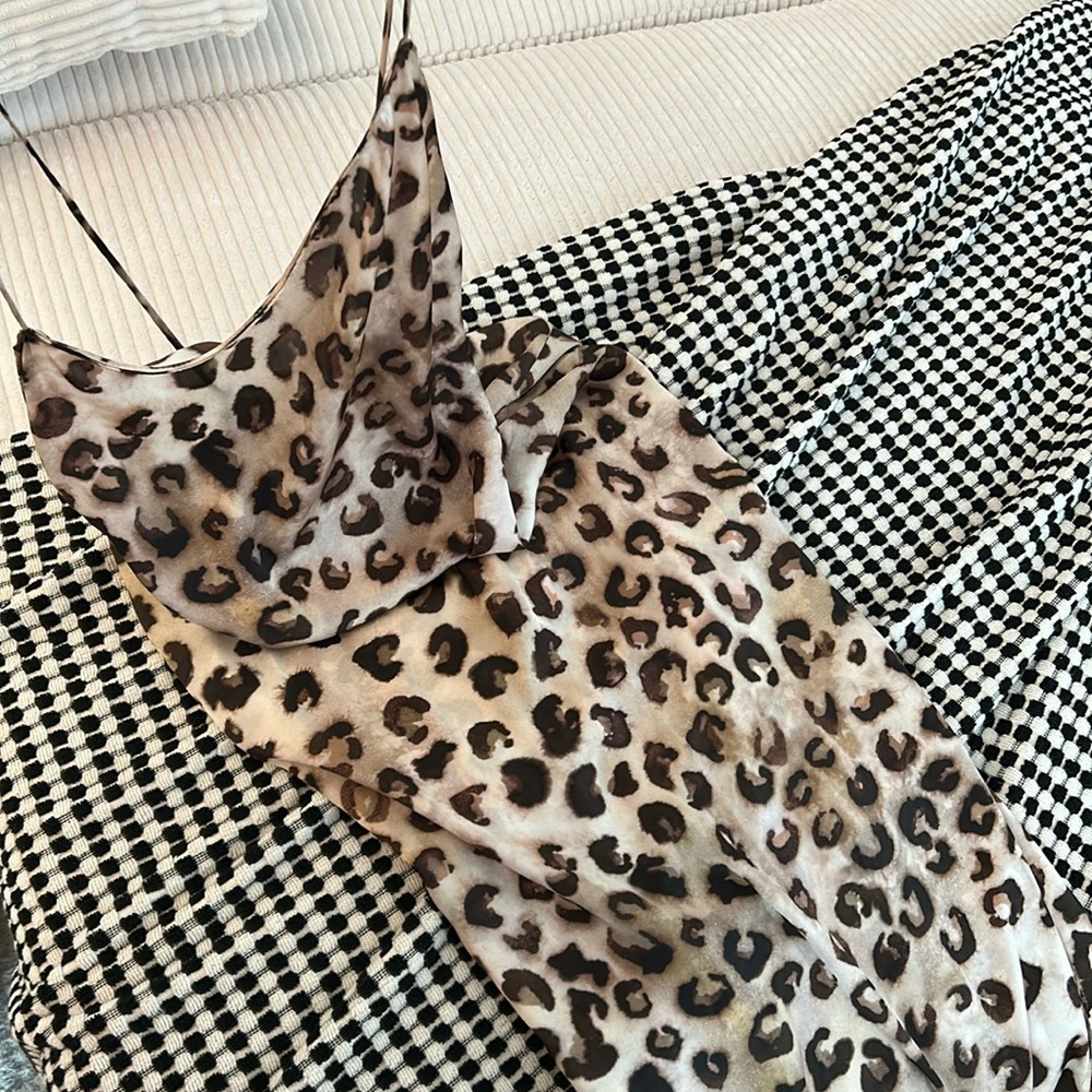 Zara Leopard Dress satin